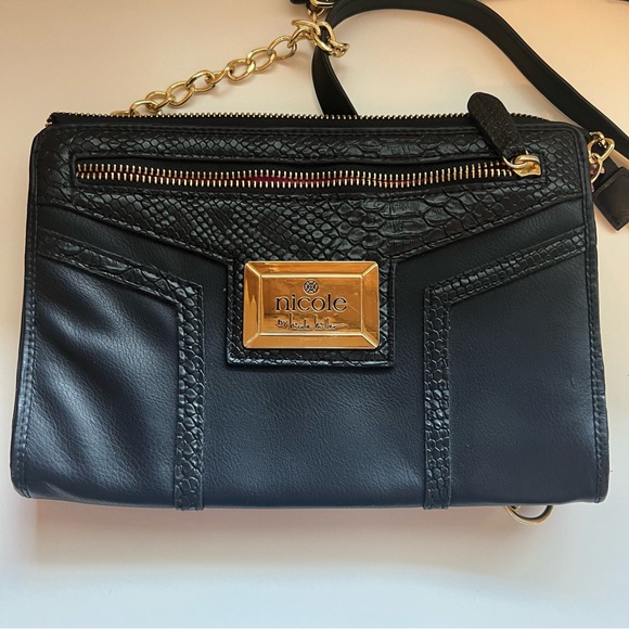 Nicole by Nicole Miller Black Crossbody Purse - Picture 1 of 7